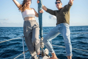 Barcelona Badalona : Sailboat Tour, Snacks, Drinks, Swimming