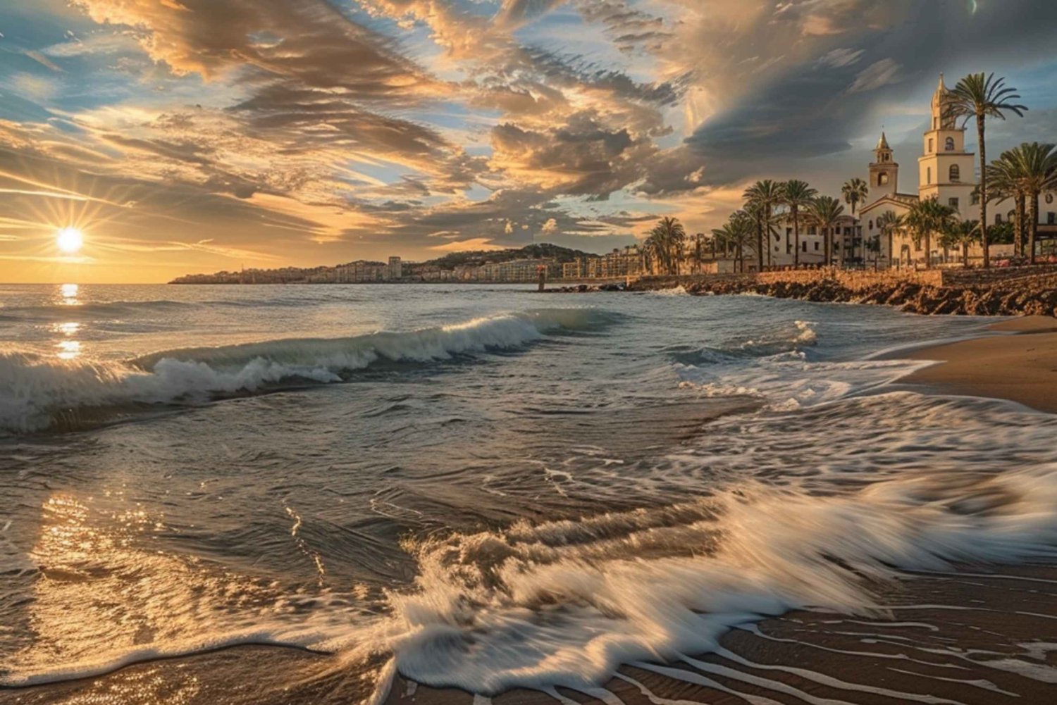 Barcelona: Beautiful Sitges Sunset Tour with Guide