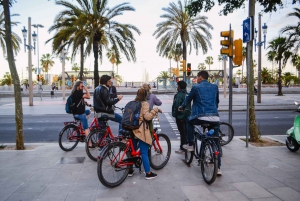 Barcelona Bike Tour by Night with Cava and Fountain Show