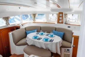 Barcelona: Catamaran Cruise w/ Sailing, Swim, Wine, & Tapa