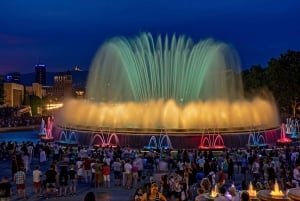Visite du téléphérique de Barcelone, de la fontaine magique et du château