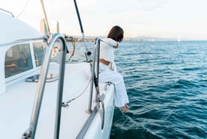 Barcelona: Catamaran Cruise w/ Sailing, Swim, Wine, & Tapa