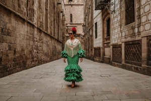 Barcelona: Fototur i flamencokjole i det gotiske kvarteret