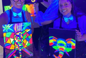 Barcelona: Workshop fluorescerende verf en wijn