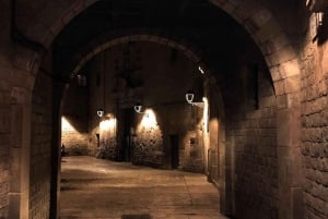 Barcellona: Tour guidato a piedi del Quartiere Gotico di notte