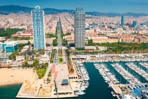 Barcelona: Helikoptertur og transport med båt til heliport