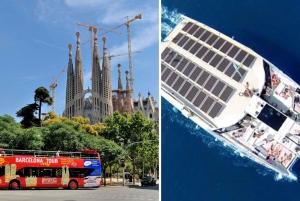 Barcelona: Hop-On Hop-Off Bus with Eco Catamaran Cruise