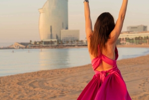 ✅ バルセロナ：魔法のピンクフライングドレス撮影会