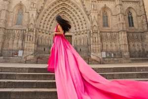 ✅ バルセロナ：魔法のピンクフライングドレス撮影会