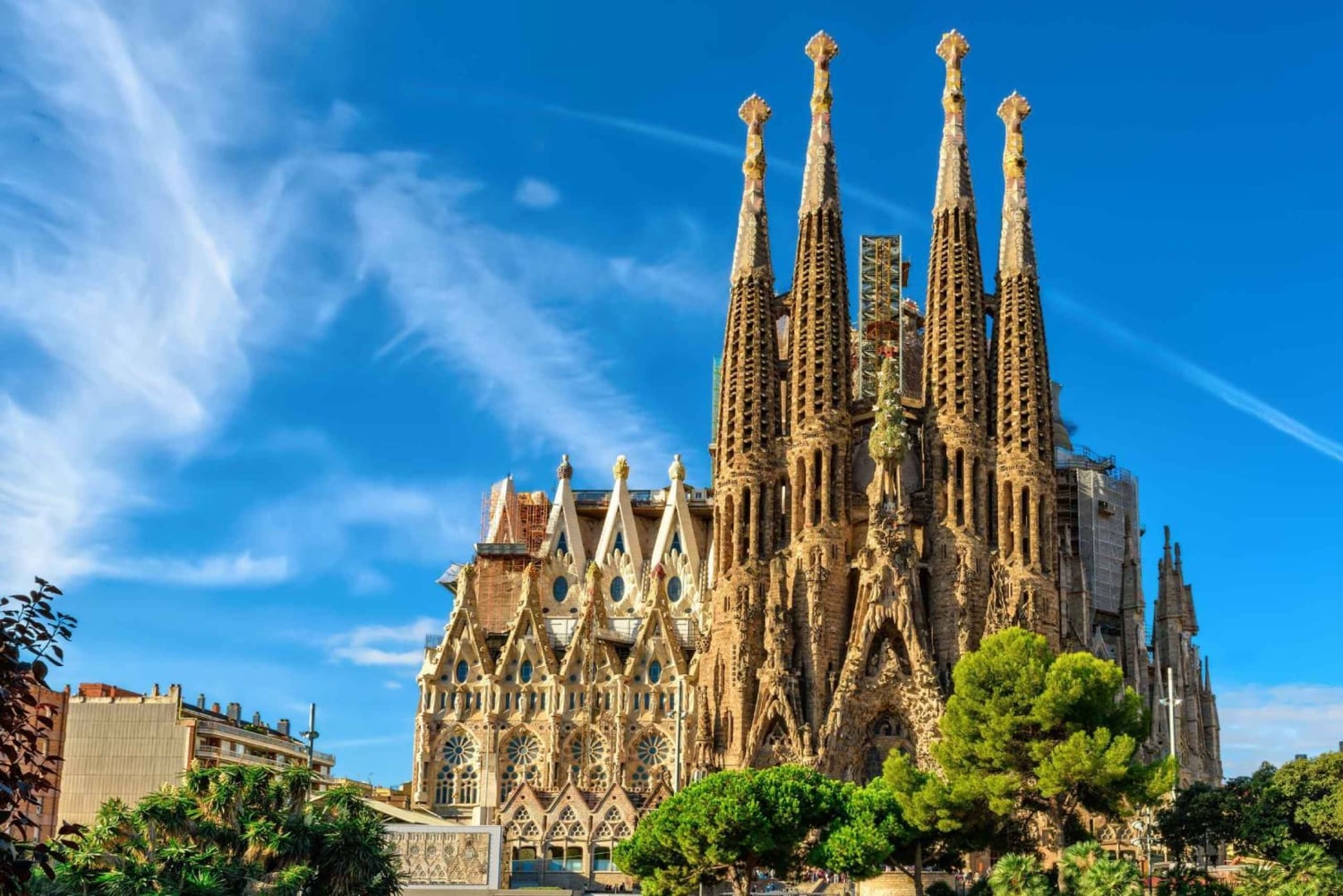Barcelona: Sagrada Familia og byrundvisning med afhentning på hotel