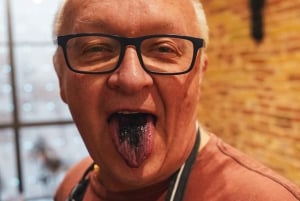 Paellakurs i Barcelona, Boqueria-tur, mor-dotter-kockar