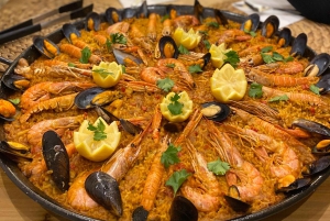 Paellakurs i Barcelona, Boqueria-tur, mor-dotter-kockar