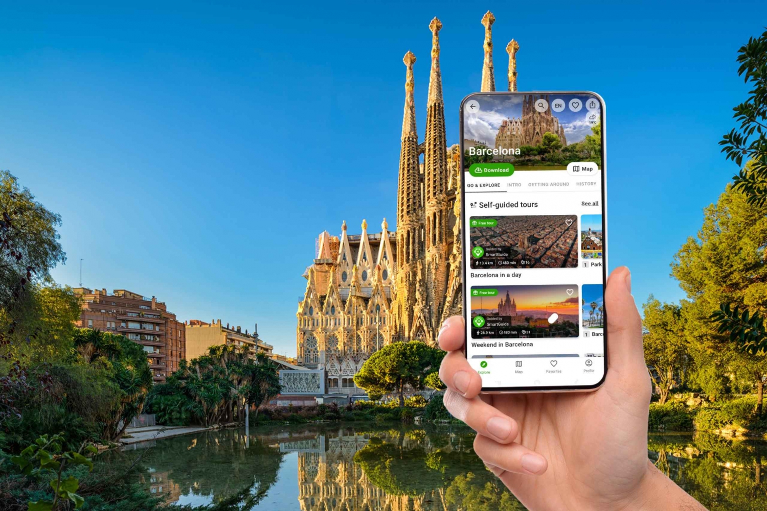 Barcelona: Wycieczki z przewodnikiem SmartGuide z audioprzewodnikiem w języku angielskim