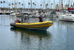 バルセロナ：スピードボートのスカイラインビュー