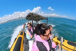 バルセロナ：スピードボートのスカイラインビュー