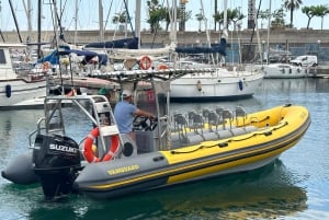 バルセロナ：スピードボートのスカイラインビュー