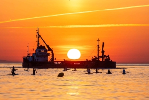 Barcelona: Auringonnousun paddleboarding ohjaajan kanssa ja valokuvat