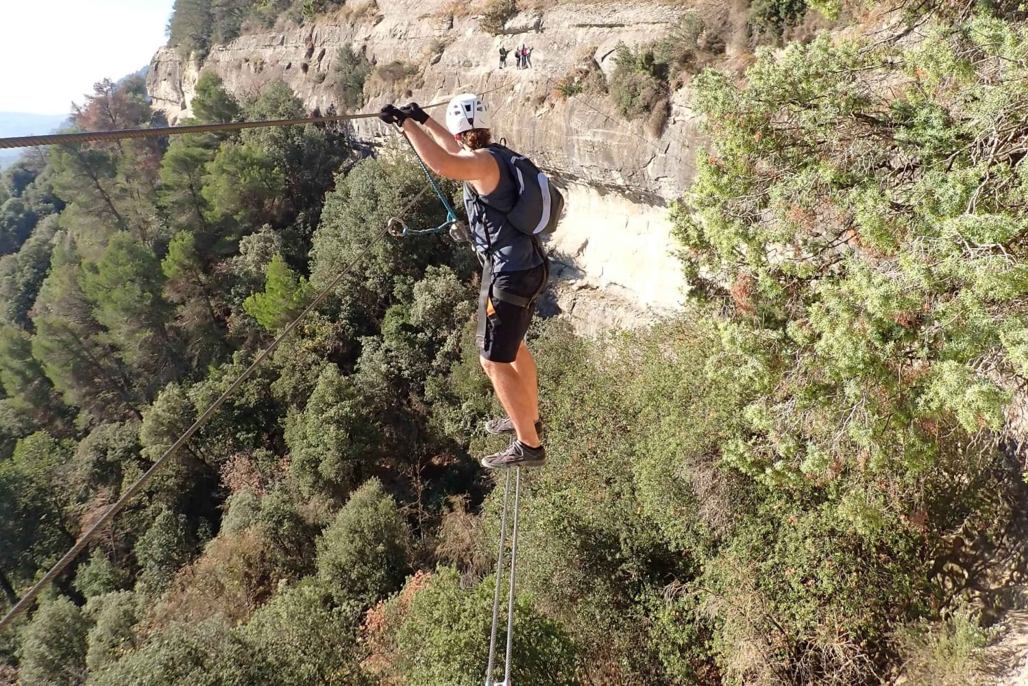 Barcelona, Spanien Via Ferrata Baumes Corcades i Centelles