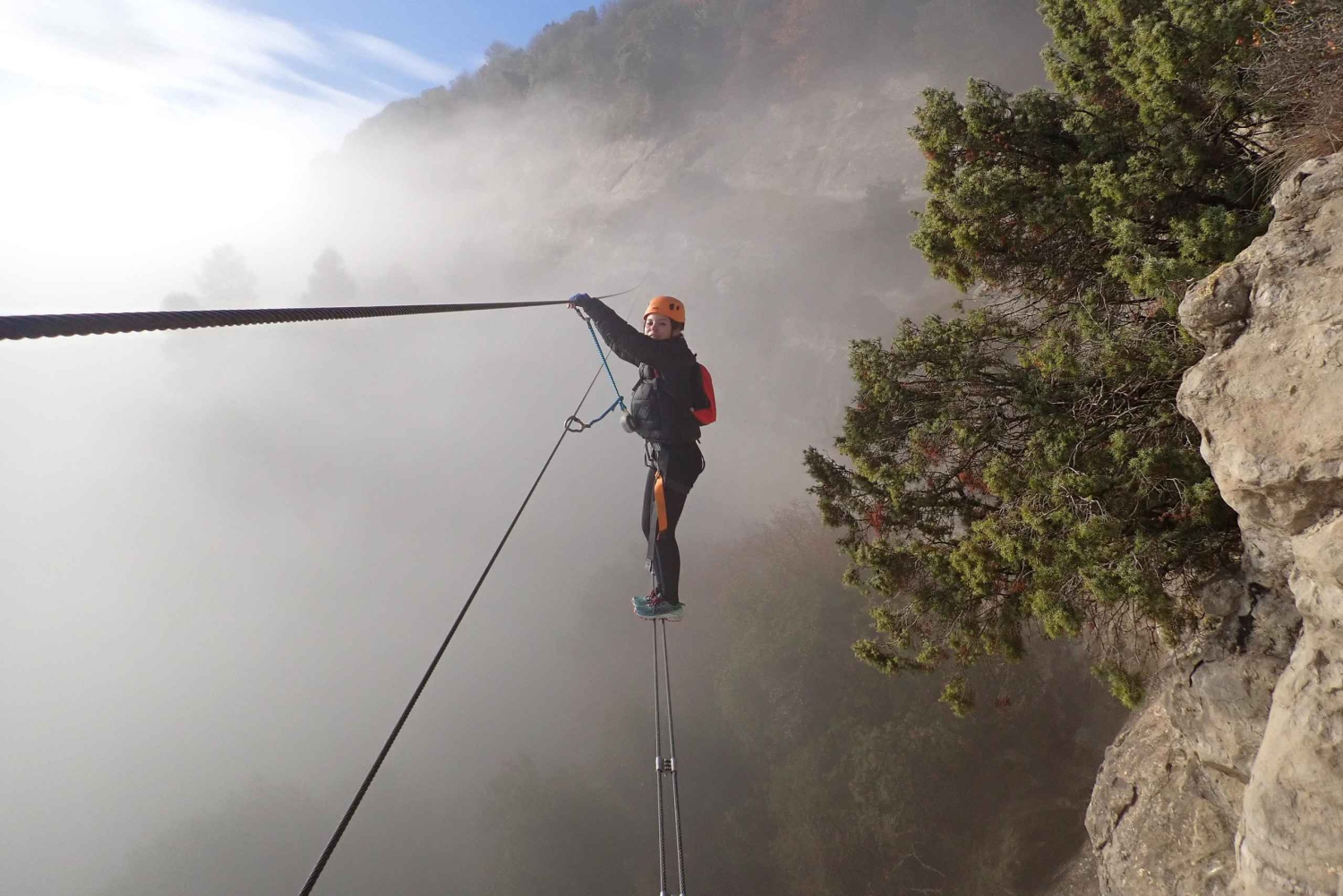 Barcelona, Spanien Via Ferrata Baumes Corcades i Centelles