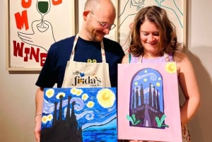 Barcelona: ¡Vino y arte! Vino ilimitado y artistas locales