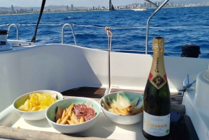 Barcelona Badalona : Sailboat Tour, Snacks, Drinks, Swimming