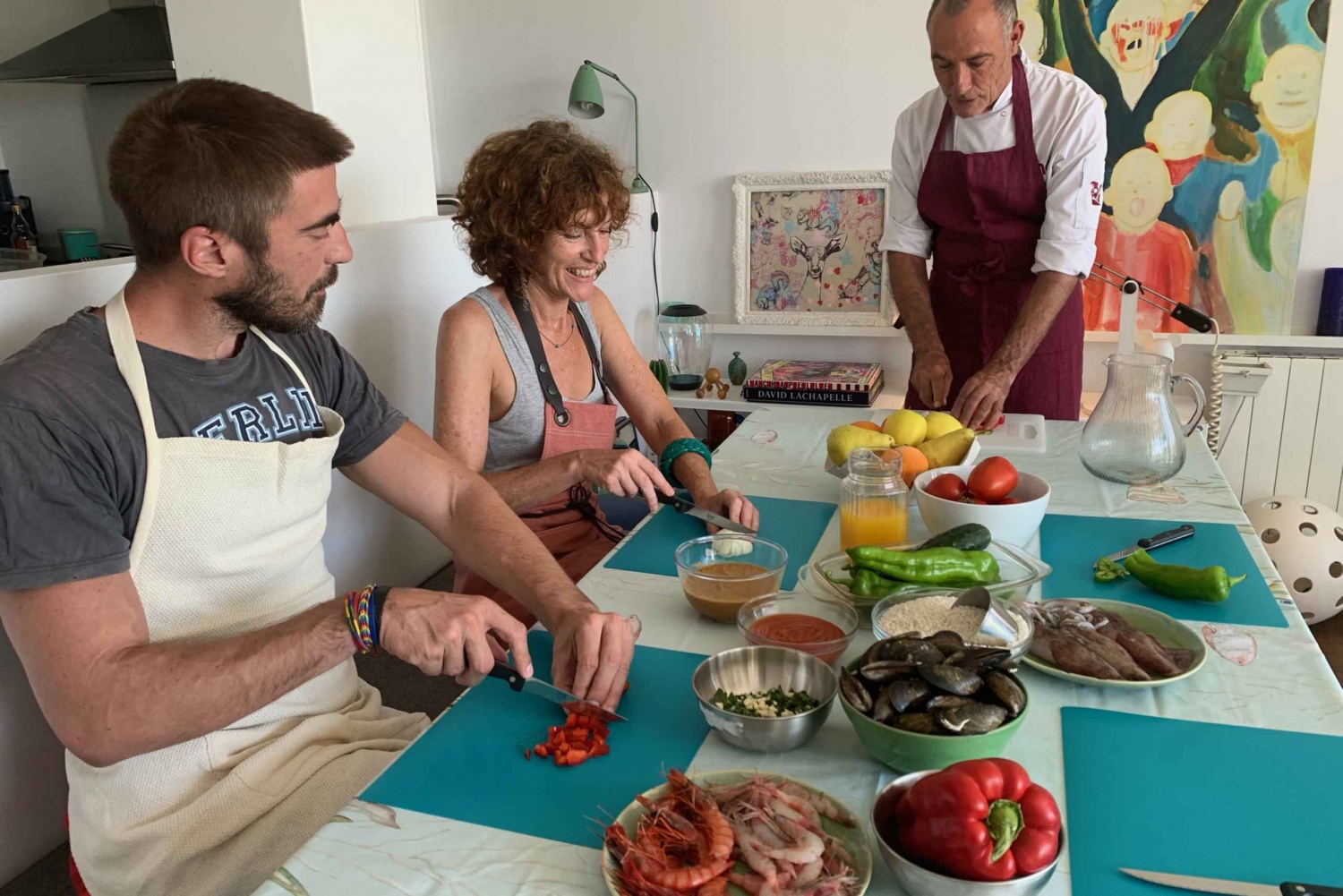 Paella Meeresfrüchte Meisterkurs Erlebnis in Barcelona