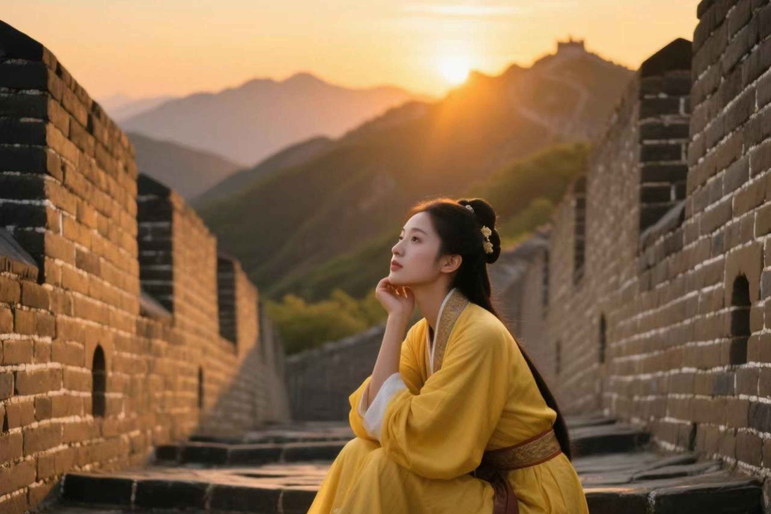 Tour panoramico guidato in autobus nel pomeriggio alla Grande Muraglia di Mutianyu