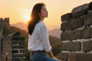 Guidad sightseeing-buss till Mutianyu-muren på eftermiddagen