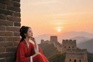 Guidad sightseeing-buss till Mutianyu-muren på eftermiddagen