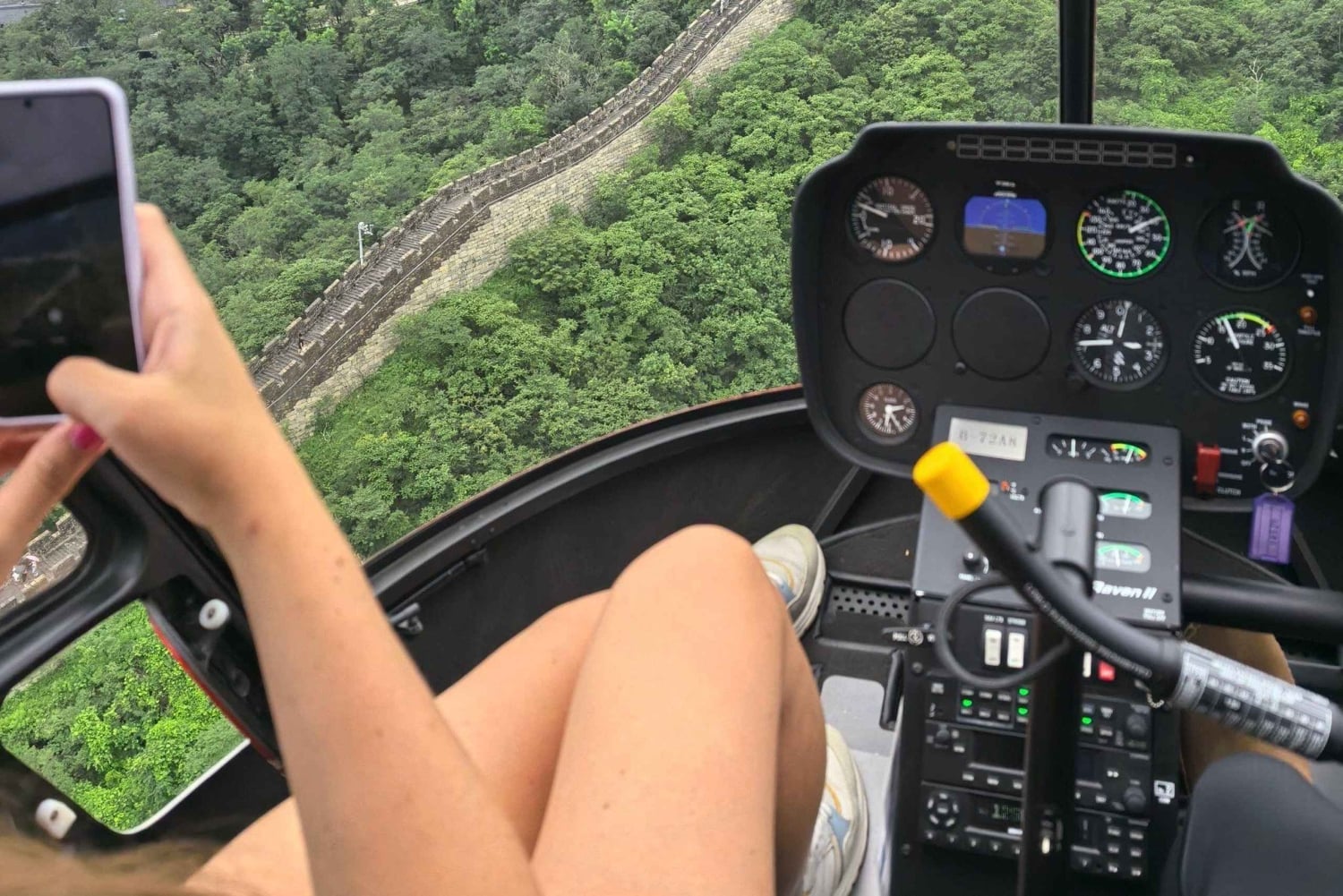 Pékin : survol en hélicoptère de la Grande Muraille de Mutianyu