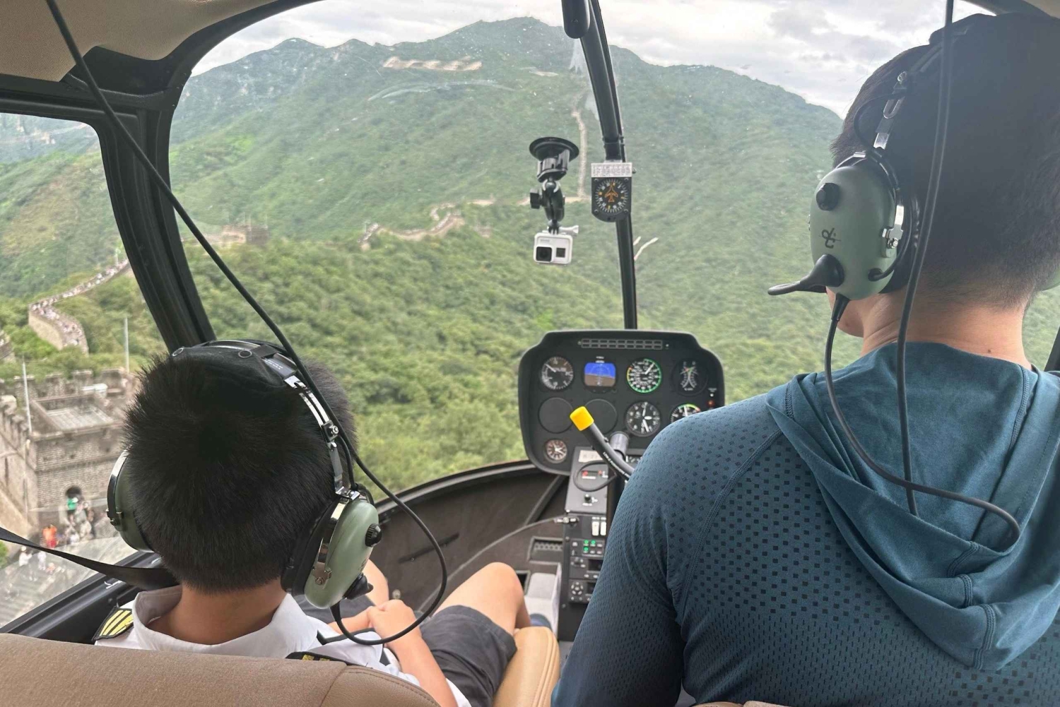 Pékin : survol en hélicoptère de la Grande Muraille de Mutianyu