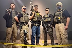 Pequim: Batalha de pistolas de água em recinto fechado com jogadores locais