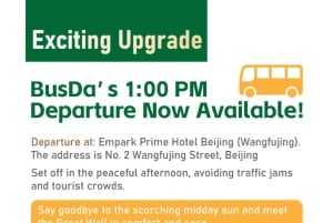 Peking: Mutianyu-muurikierrokset lipulla ja buffet-lounaalla