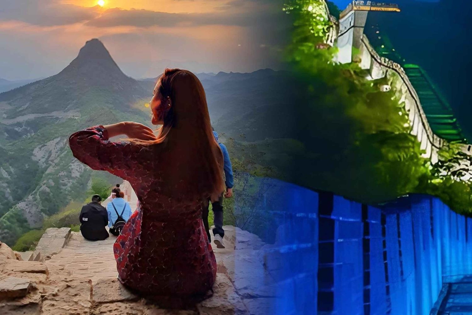 Gran Muralla de Mutianyu: tour al atardecer y nocturno + opción de pernoctación