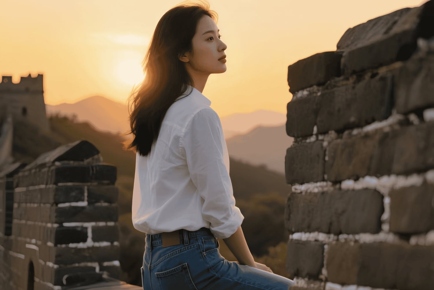 Twilight Glow ved Mutianyu Great Wall aften bustur + billet