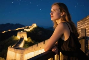 Skymningsglöd vid Mutianyu Great Wall Kvällsbusstur + biljett