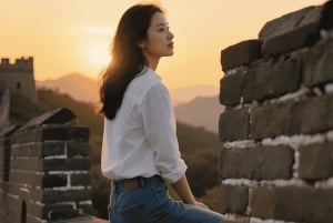 Twilight Glow ved Mutianyu Great Wall aften bustur + billet