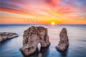 Beirut: Pigeon Rocks Sunset Boat Trip with Drink and Snacks