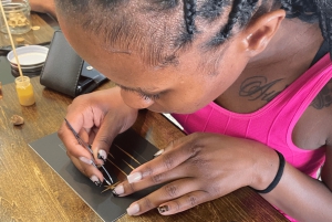 San Pedro, Belice: clase de arte en bambú con cócteles sin alcohol y aperitivos.