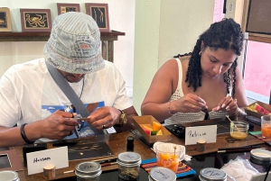 San Pedro, Belice: clase de arte en bambú con cócteles sin alcohol y aperitivos.