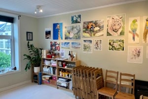 Bergen: maalata norjalainen maisema vesiväreillä