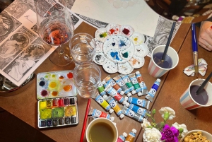 Bergen: maalata norjalainen maisema vesiväreillä