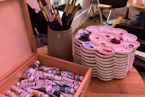 Bergen: maalata norjalainen maisema vesiväreillä