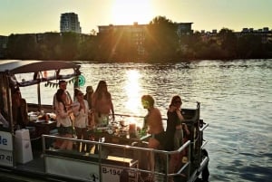 Berlin: Boat Rental BBQ boat with waterslide for 12 people