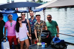Berlin: Boat Rental BBQ boat with waterslide for 12 people