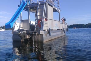 Berlin: Boat Rental BBQ boat with waterslide for 12 people