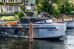 Berlin: Uthyrning av elektrisk båt för självkörning 6 timmar