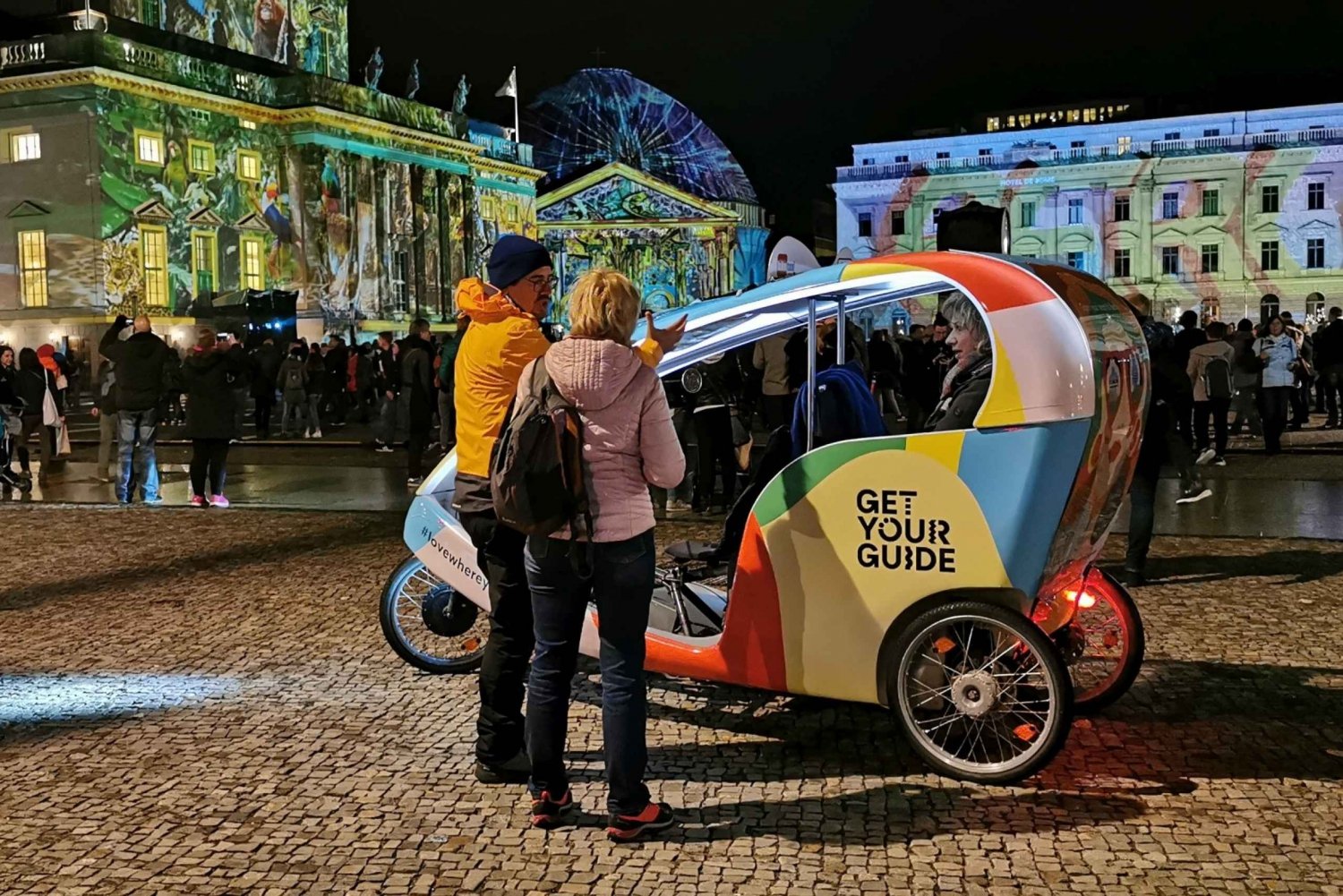 Berlin: Opplyst Berlin med sykkeltaxi