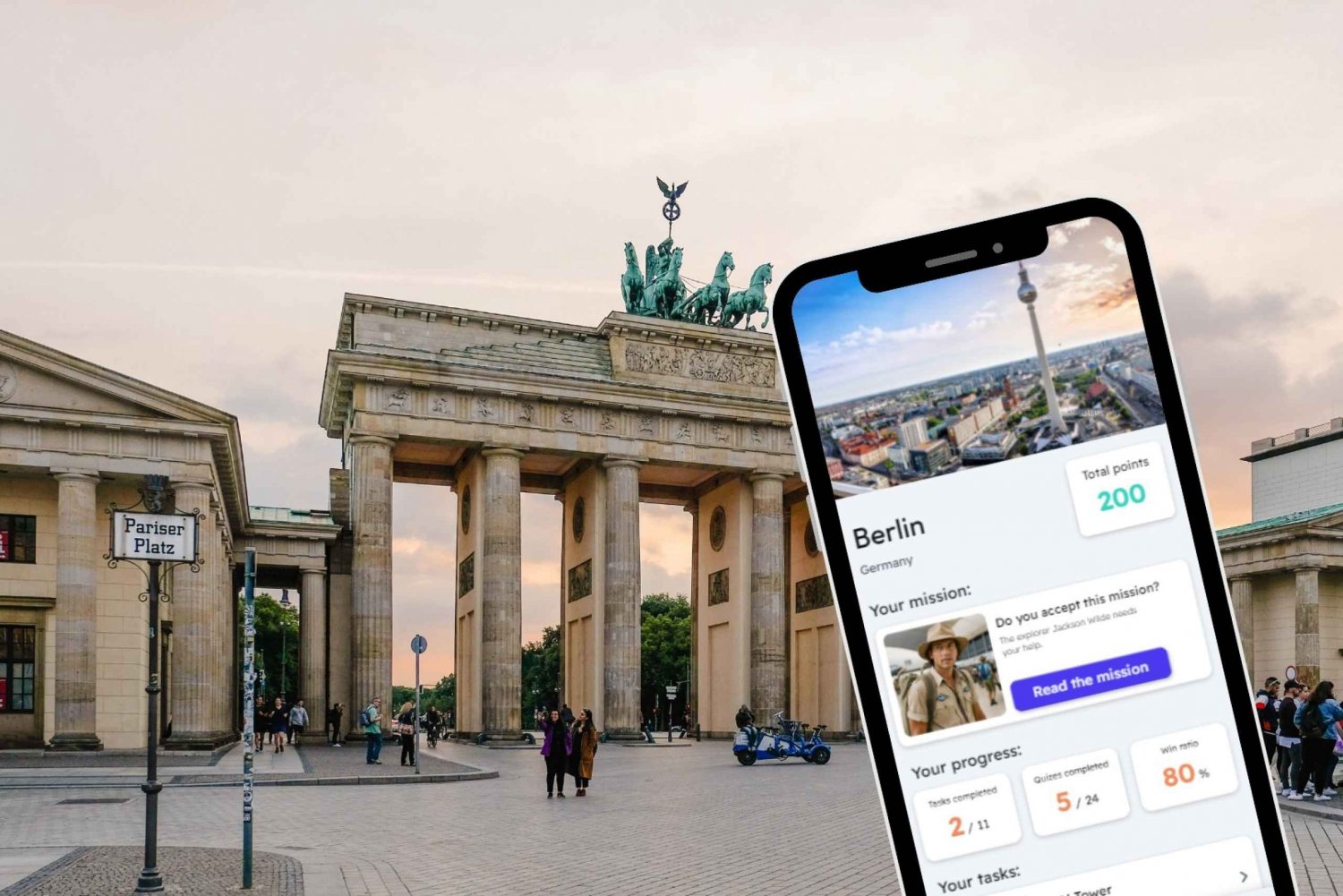 Berlim: Jogo de exploração e tour guiado em seu telefone
