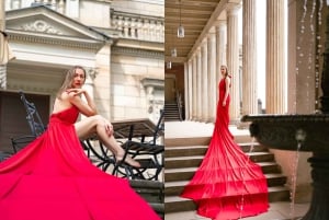 Einzigartiges Fotoshooting im fliegenden Kleid in Berlin